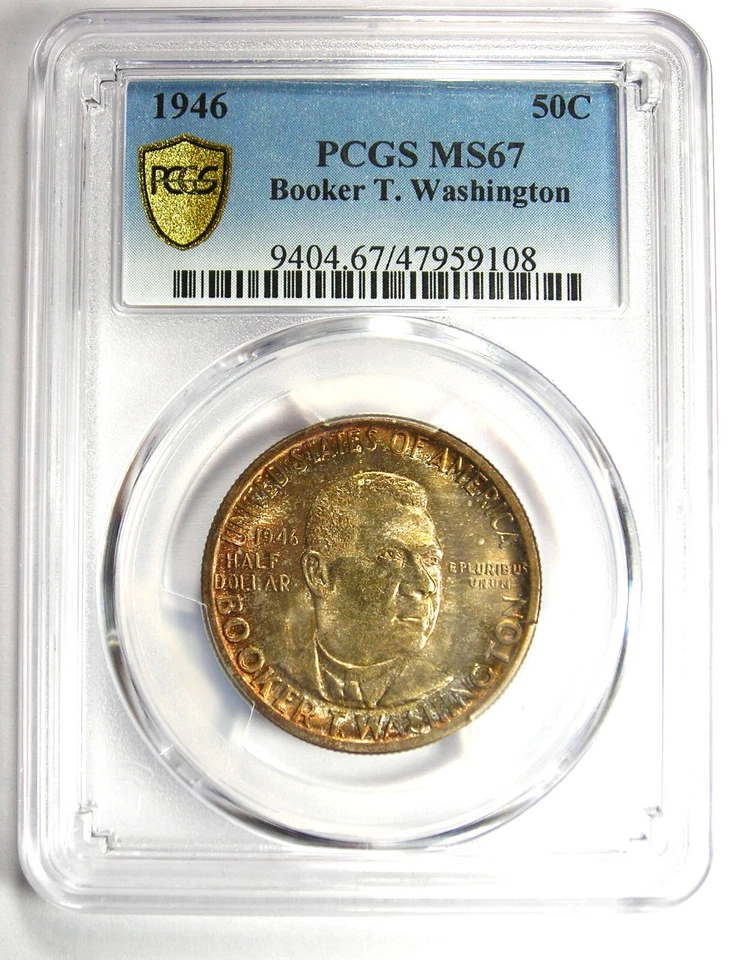 1946 BTW Booker T Washington Half Dollar 50C Coin - PCGS MS67 - $500 Value - Image 2 of 4