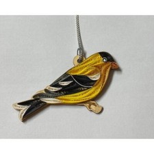 Goldfinch Finch Quilled Paper Handcrafted Bird Ornament Vietnam Quilling