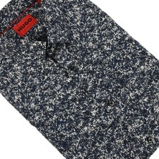 HUGO BOSS Dark Blue ELISHA02 Extra Slim Fit Cotton Dress Shirt 15 NWOT