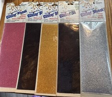 Westwater Ent Easy Iron On Glitter Sheets: Gold, Pink, Silver & 2 Black