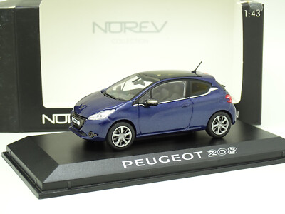 Norev 1/43 - Peugeot 208 3 Portes Bleue Virtuel - Très Bon état Avec Boîte