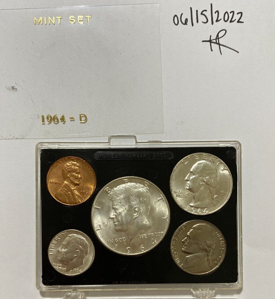 1964-D Denver Mint Set 5 piece Penny Nickel Dime Quarter Half