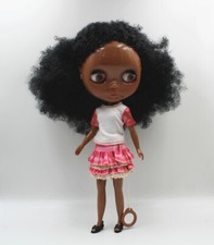12" Blythe From factory Doll Short Great Curly Hair Super Black Body no Outfits