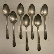 Wm Rogers 1941 PRISCILLA LADY ANN Silverplate 7 Tea Spoons Flatware