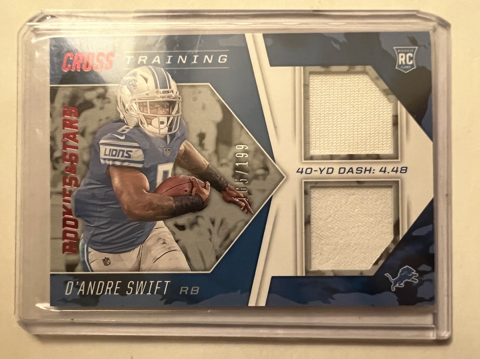 D'Andre Swift 2020 Rookies & Stars Cross Training Dual Relic Rookie 165/199 