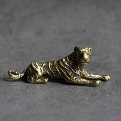 Brass Tiger Statue House Office Table Decoration Animal Statue Toy Ornaments*