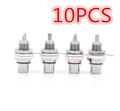 10PCS RCA Female Chassis Panel Mount Jack Buchsenstecker Rhodium Plated Plugs