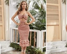 Cut-out Flower Mermaid Bodycon Dress