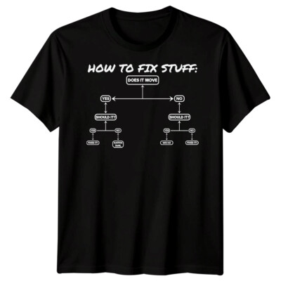 How To Fix Stuff DIY Herren T-Shirt lustig Flussdiagramm Humor