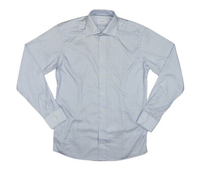 Eton Slim Fit Micro Floral Button Down Men's Dress Shirt NWT Light Blue