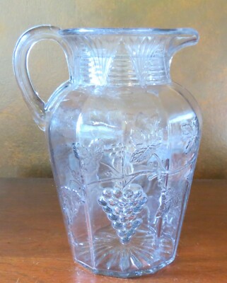 Jenkins Grape Jug 8 1/8  64 oz Water Pitcher c. 1920