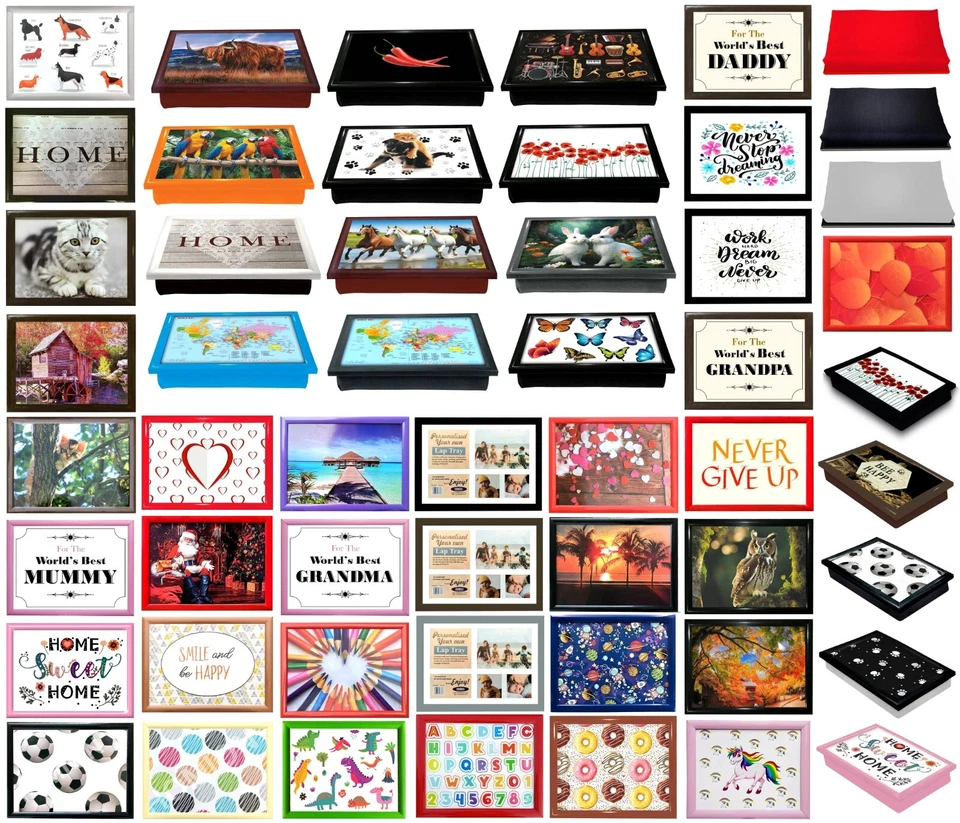 HOMION Lap Tray With Bean Bag Soft Cushion Padded Breakfast Dinner Tv Laptop Writing