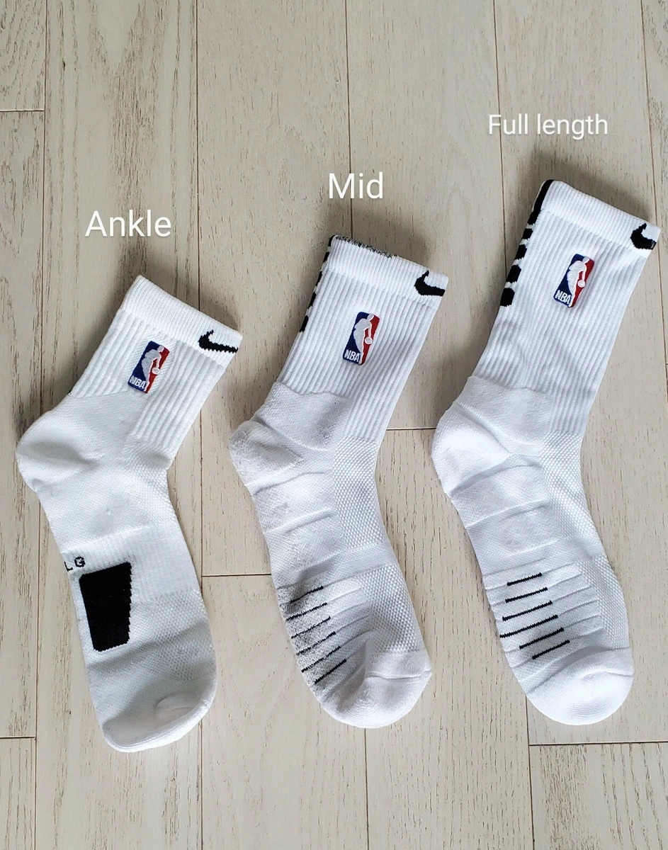 Nike NBA Elite Quick Socks - White & Black - Ankle/Mid/Full Length - M/L/XL  !