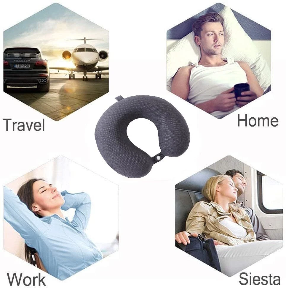 Memory Foam Travel Neck Pillow for Sleep Support and Comfort