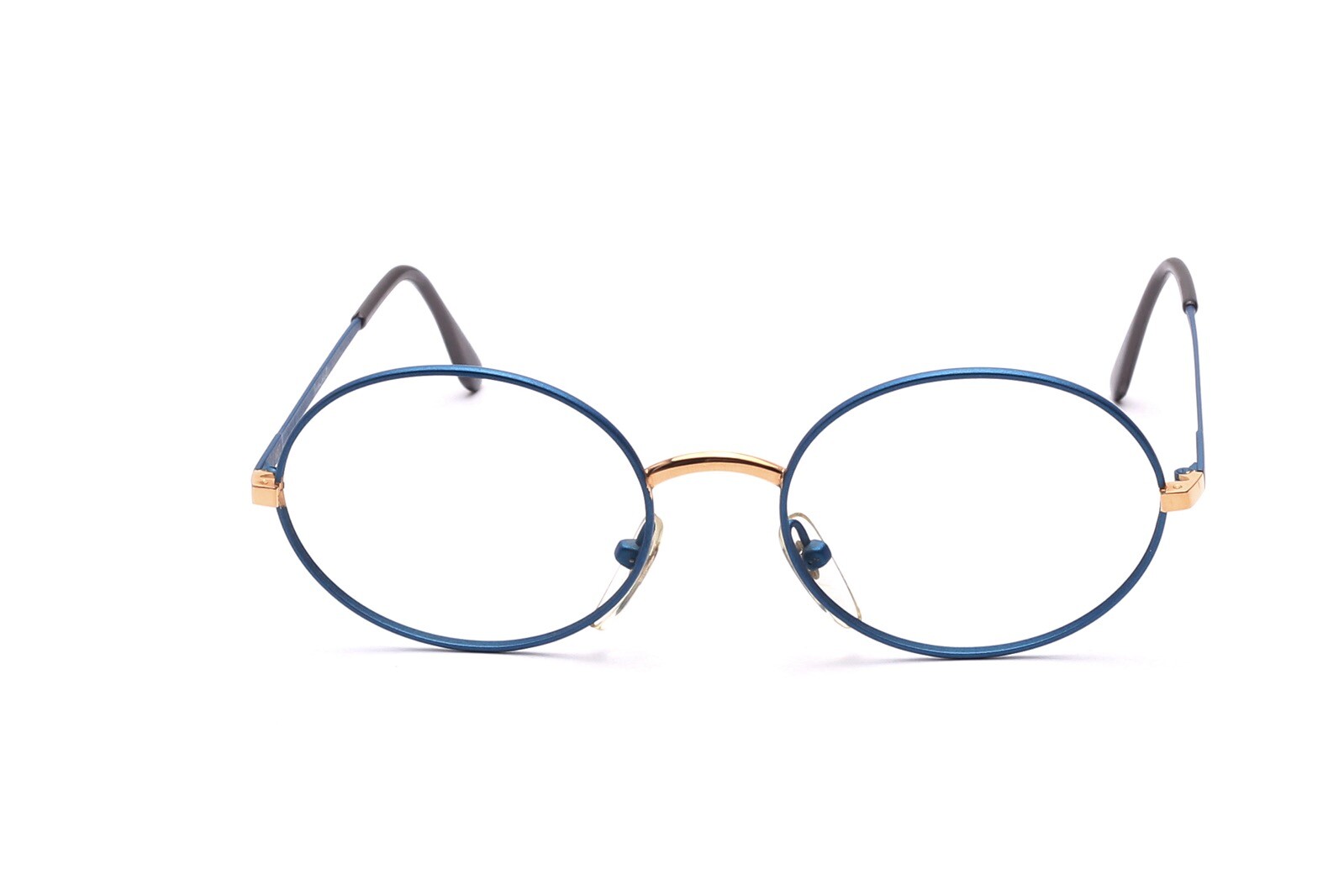 Vintage Brille Damen Leicht u Gro oval Metall Blau Gold von Brendel C9 8690₽