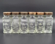 Crystal Food Products Clear Glass Spice Jar Cumin Ginger Rosemary Curry CHOOSE