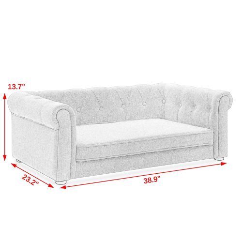 Blue Elegant Rectangle Pet Bed For Medium And Large Dogs Sofa Bed, Dog Couch - Picture 4 of 8