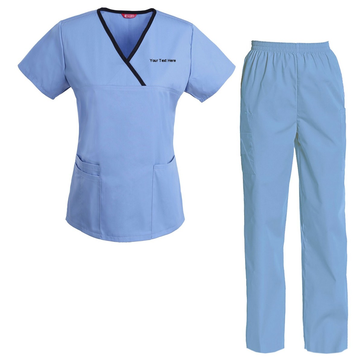 Gray Sheep NURSE まとめ売り Women's Embroidered Scrub Set Medical Nursing Uniform Set