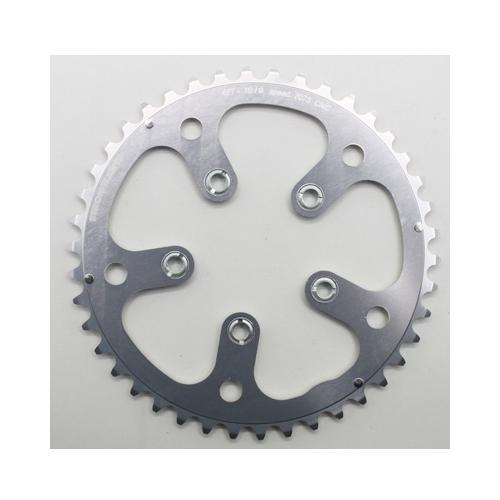Plateau route 42 dents 130mm Stronglight en alu argent pour transmission 9 et 10 vitesses