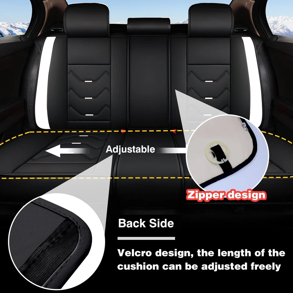 For Scion tC xB PU Leather Car Seat Covers 5-Seats Cushion Front + Rear Full Set - Image 3 of 4