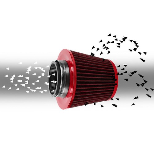 Red 3" 76mm High Flow Inlet Cold Air Intake Cone Replacement Dry Air Filter - Bild 5 von 10