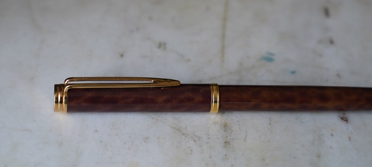Stylo Plume Waterman Gentleman - Laque Thuya Et Plume Or 18 Carats - Occasion Prestige