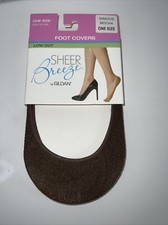 1 Pairs Sheer Breeze By Gildan One Size Foot Cover Low Cut Mocha