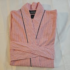 NEW Vintage Made in USA After Hours by Diplomat Red Pinstripe Robe Mens OS