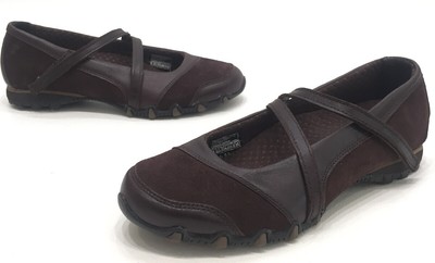 Skechers Bikers Step Up Womens Brown Leather Mary Jane Shoes Size 6.5 | eBay