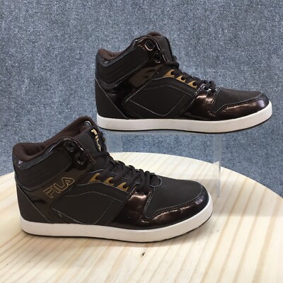 Fila Shoes Mens Athletic High Top Sneakers 1SC60086 Brown Faux Leather  Lace Up