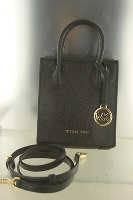 Michael Kors Mercer Extra-Small Pebbled Leather Crossbody Bag Black