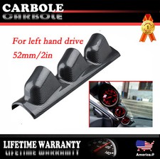 A Pillar 3 Hole Mount Gauge Panel Holder Pod Cluster Meter Carbon Look Universal