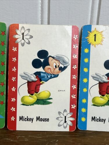 DISNEY Lot Of 4 1960s MICKEY MOUSE All Four Colors Walt Disney #1 Cards - Picture 3 of 7