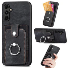 Ring Stand Leather Case with Card Slot Fr Samsung Galaxy A56/A36/A25/A16/A15/A14