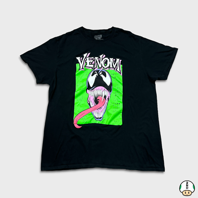 Marvel Venom T Shirt Mens 2XL Black Spider Man Movie Graphic Short 