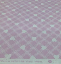 FREE SPIRIT FABRICS - VALENTINE ROSE #PWTW079-PLAID HEARTS BY TANYA WHELAN- BTY
