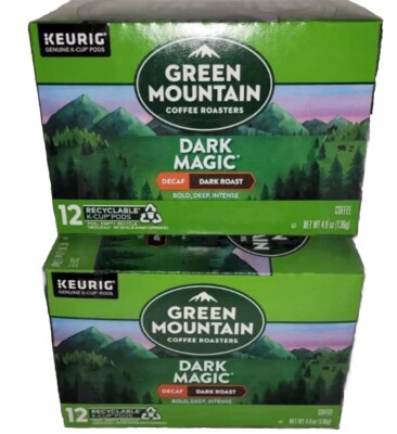 Green Mountain Dark Magic Decaf Coffee 24 Count Keurig K cups 2x12ct 2024