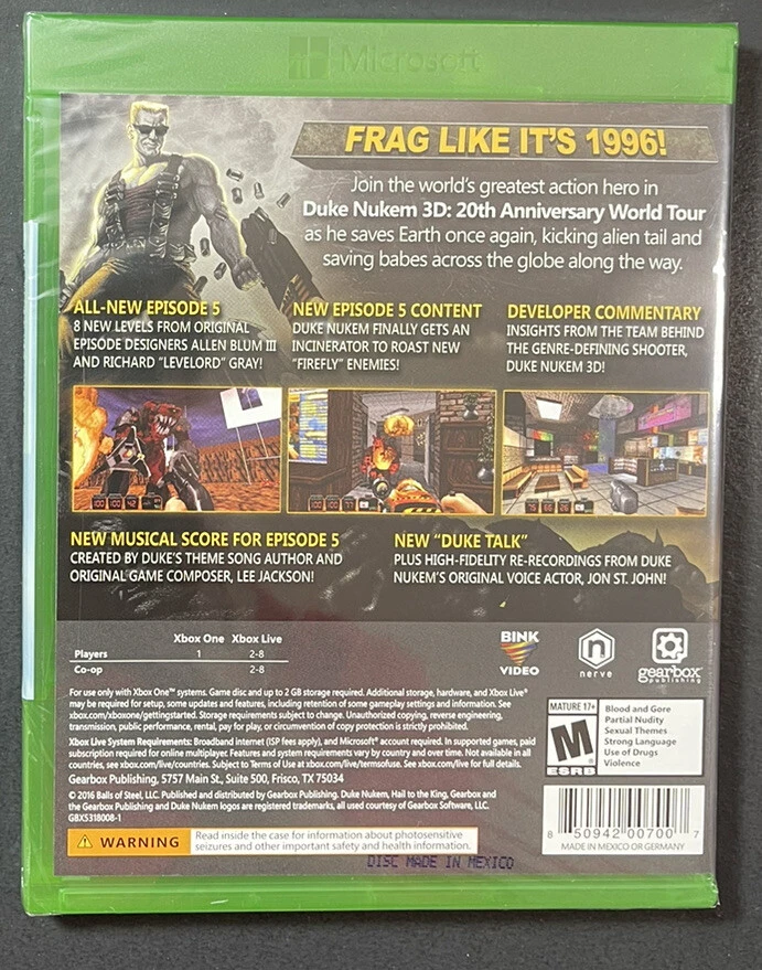 Duke Nukem 3D [ 20th Anniversary World Tour ] (XBOX ONE) NEW - Image 2 of 4