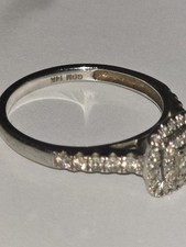 14K White Gold Cushion-Cut Diamond Halo Ring ...