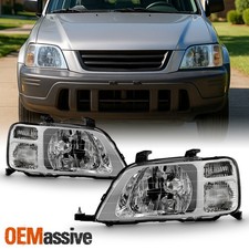 For 1997-2001 Honda Crv Chrome Headlights Headlamp Pair Driver Lhpassenger Rh