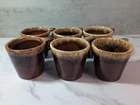 Hull Brown Drip Glaze Pottery Tall Coffee Mug/Cup Set of 6 USA Oven Proof