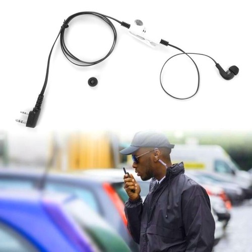 Two Way Radio Mic PTT Earphone 2 Pin Compatible for Kenwood Baofeng - Zdjęcie 9 z 12