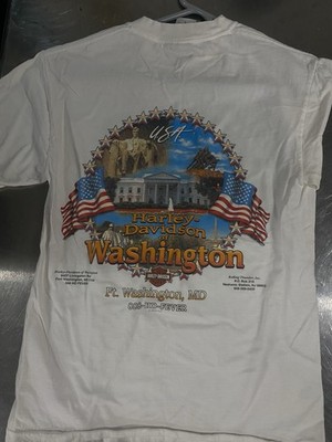 Vintage Harley Davidson of Wash DC Official Rolling Thunder Black Tee 2004 Sz S