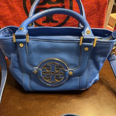 Tory Burch Amanda Classic Leather Satchel In Electric Blue Pre Loved