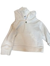 Janie And Jack Sweater Baby Boys 9-12 Months White Hooded Pullover Knit