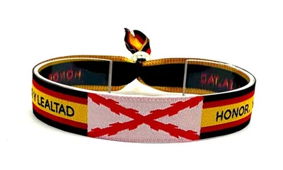 Pulsera Cierre Metalico Ajustable Poliester Bandera España Cruz de Borgoña CPÑ - Imagen 1 de 4