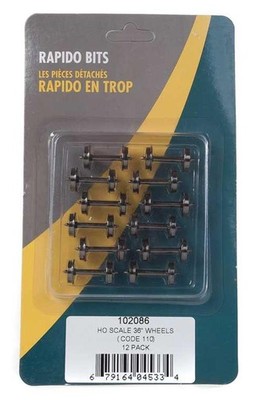 Rapido ~ HO Scale ~ Code 110 ~ Metal Wheelsets ~ 36'' ~ 12 Pieces ~ 102086