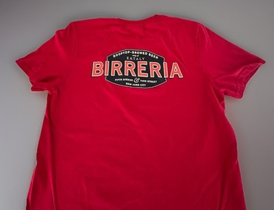 Italian EATALY Roof Top BIRRERIA New York City Red T Shirt, Adult Small