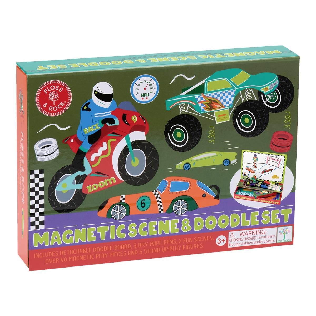 Childrens Magnetic Scene Activity Cars Doodle Set Portable Travel Creative Play