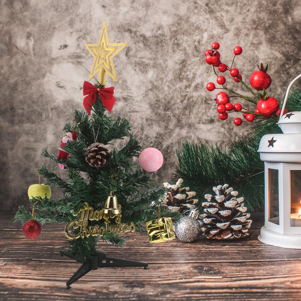 Notes Tree For Desktop 3 Pieces Holiday Desktop Tree Mini Pine Trees Christmas Ornaments ...